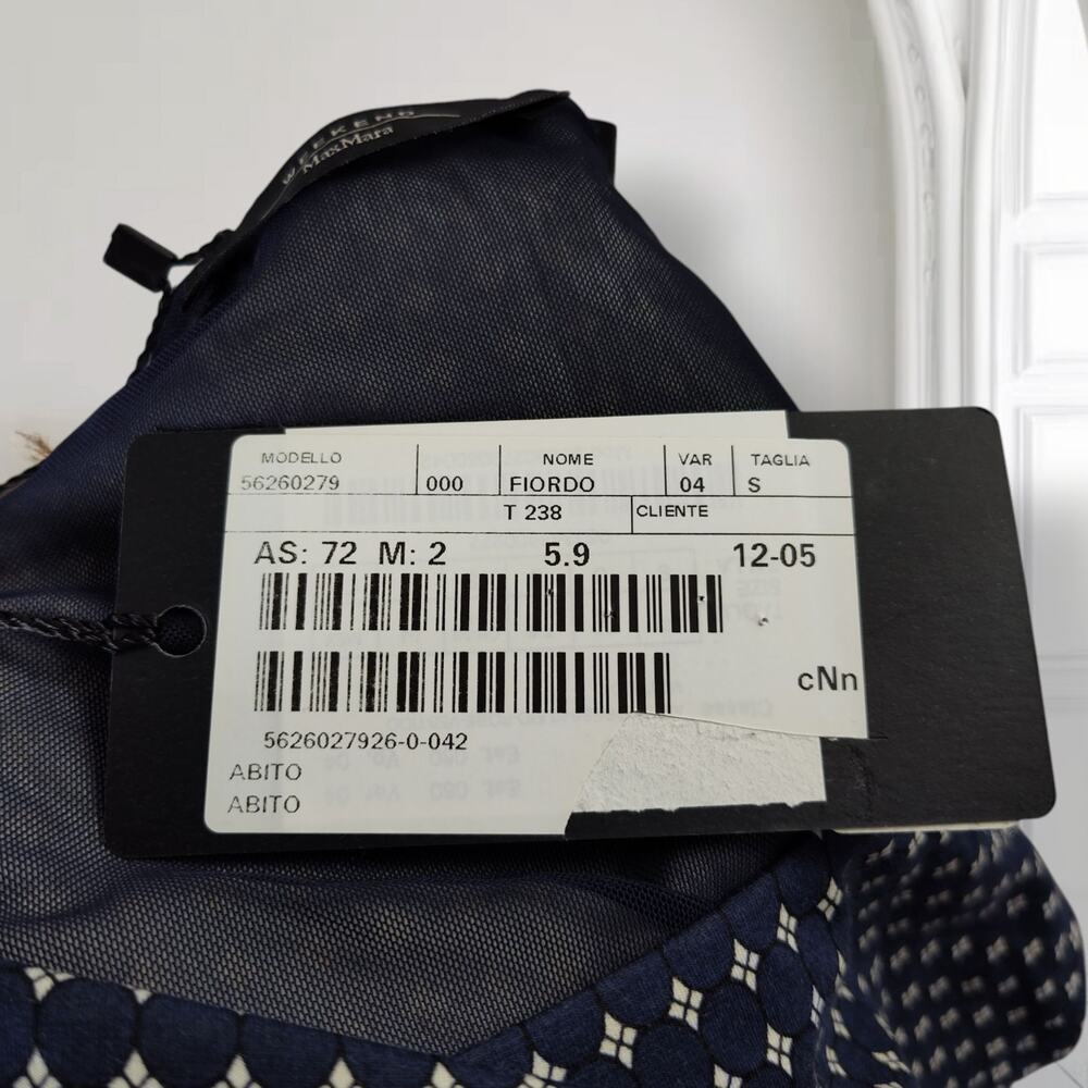 Weekend Max Mara NWT Navy Fit Flare Midi Dress Stretch Jersey Size S - Picture 15 of 16